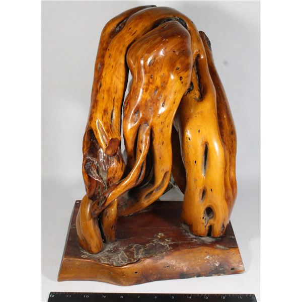 VINTAGE KNOTTED WOOD LAMP
