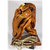 Image 3 : VINTAGE KNOTTED WOOD LAMP