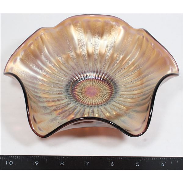 ANTIQUE FENTON CARNIVAL GLASS STIPPLED RAYS