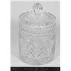 Image 1 : VINTAGE CRYSTAL CLEAR INDUSTRIES "MADRID' LEAD CRYSTAL COVERED BISCUIT JAR