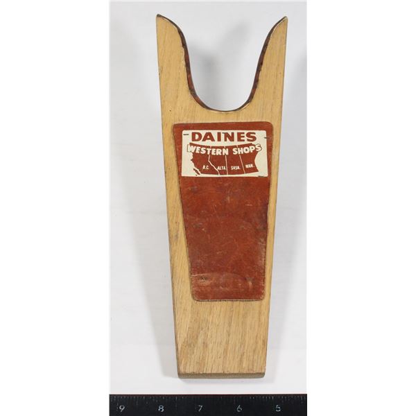 VINTAGE WOOD + LEATHER BOOT JACK