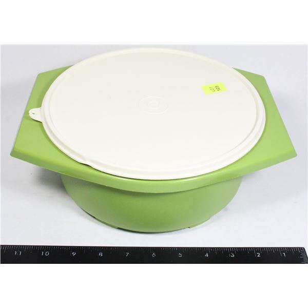 GREEN TUPPERWARE WITH LID