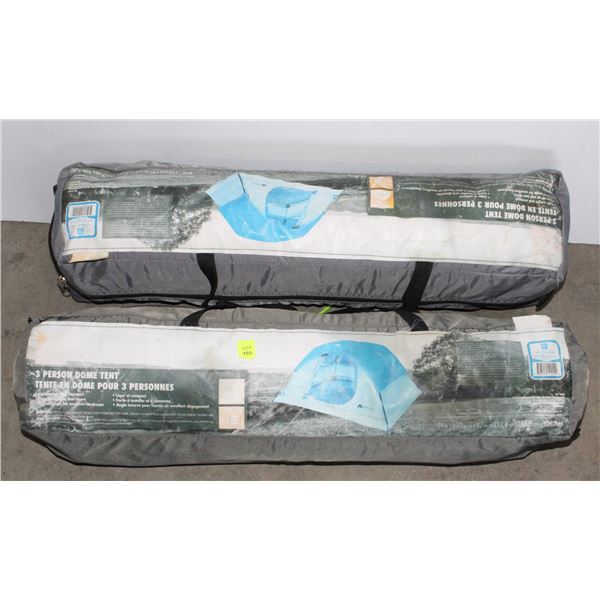 2 X 3 PERSON DOME TENTS