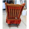 Image 3 : CRUSHED BURNT ORANGE + SOLID WOOD ROCKING CHAIR