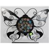 Image 1 : OUTDOOR FENCE DECORATION - BLACK BUTTERFLY WITH IRIDESCENT GLASS CENTER