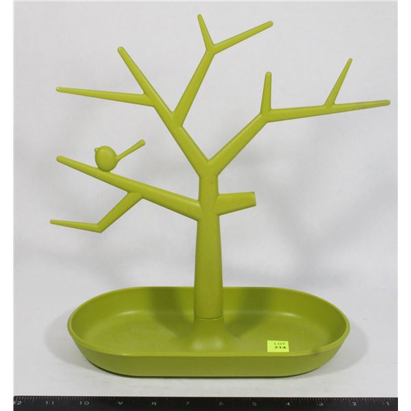 LIME GREEN TREE JEWELRY ORGANIZER OF TRINKET HOLDER