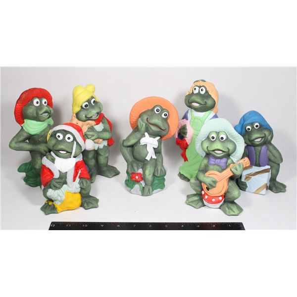 7 FROG ORNAMENTS
