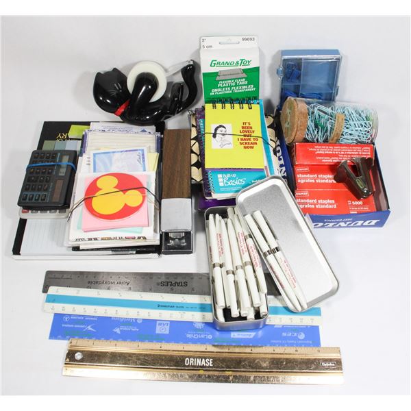 BOX OF OFFICE SUPPLIES