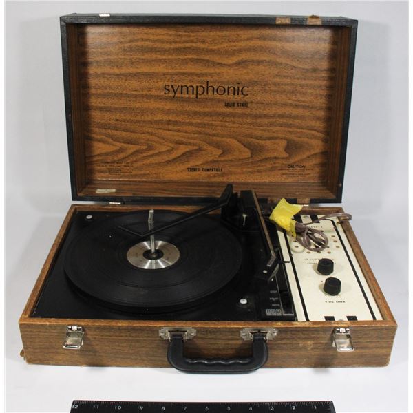 VINTAGE SYMPHONIC SOLID STATE PORTABLE RECORD PLAYER