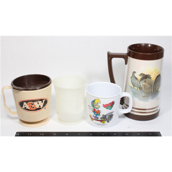 4 VINTAGE CUPS + MUGS
