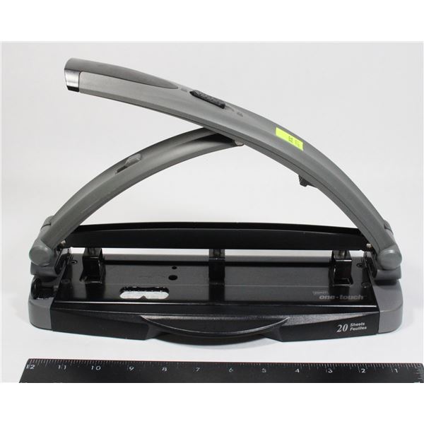 STAPLES - ONE-TOUCH, 20 SHEET, TRIPLE OR DOUBLE HOLE PUNCH