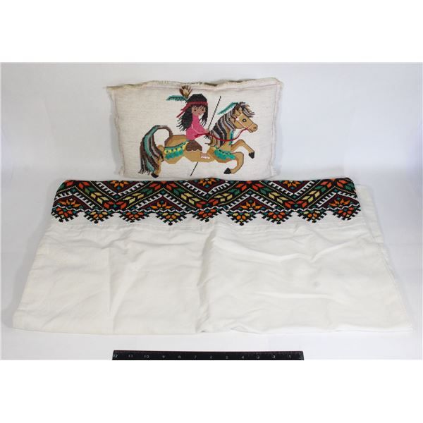 2 EMBROIDERED PILLOW CASES