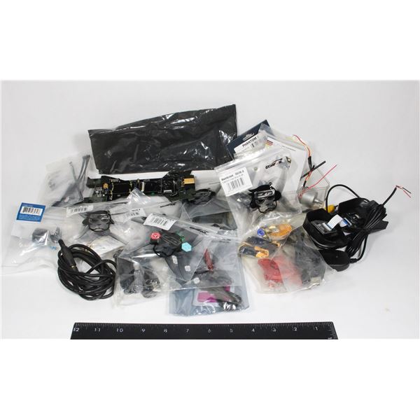 BOX OF PARTS FOR DRONES. UNTESTED AND SOLD AS IS