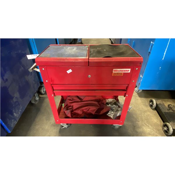 WESTWARD SLIDE TOP, SINGLE DRAWER MOBILE TOOL UTILITY CART