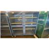 Image 1 : BLUE 2 DOOR METAL MESH 61"W X 25"D X 67"H HEAVY DUTY INDUSTRIAL TRANSPORT / STORAGE CART WITH CRANE