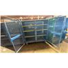 Image 2 : BLUE 2 DOOR METAL MESH 61"W X 25"D X 67"H HEAVY DUTY INDUSTRIAL TRANSPORT / STORAGE CART WITH CRANE
