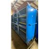 Image 3 : BLUE 2 DOOR METAL MESH 61"W X 25"D X 67"H HEAVY DUTY INDUSTRIAL TRANSPORT / STORAGE CART WITH CRANE