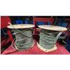 Image 5 : METAL PLATFORM CART WITH 2 LARGE SPOOLS OF TECH CABLE