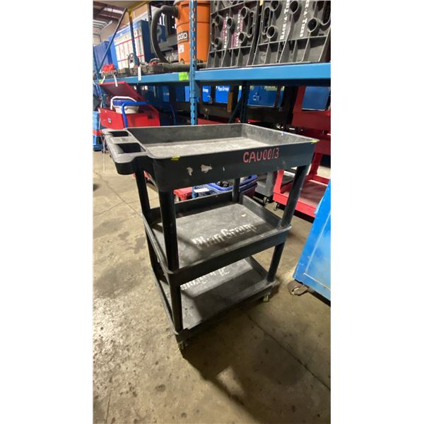 ULINE BLACK PLASTIC MOBILE INDUSTRIAL PRODUCT CART