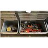 Image 4 : METAL WOOD TOP MOBILE MECHANICS 24 DRAWER TOOL BENCH WITH LARGE ASSORTMENT OF TOOL CONTENTS