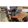 Image 2 : ULINE GREY METAL WOOD TOP POWERED 2 TIER INDUSTRIAL WORK BENCH WITH NO.4 RECORD VICE