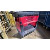 Image 3 : RUBBERMAID RED / BLACK PLASTIC MOBILE 38"L X 19"W X 32"H  INDUSTRIAL TOOL / WORK CART