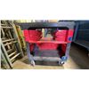 Image 5 : RUBBERMAID RED / BLACK PLASTIC MOBILE 38"L X 19"W X 32"H  INDUSTRIAL TOOL / WORK CART