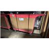 Image 1 : ULINE RED PLASTIC / METAL  2 TIER 46"L X 26"W X 33 1/2"H INDUSTRIAL MOBILE PRODUCT / TOOL
