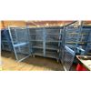 Image 1 : BLUE 2 DOOR METAL MESH 61"W X 25"D X 67"H HEAVY DUTY INDUSTRIAL TRANSPORT / STORAGE CART WITH CRANE