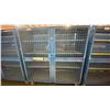 Image 2 : BLUE 2 DOOR METAL MESH 61"W X 25"D X 67"H HEAVY DUTY INDUSTRIAL TRANSPORT / STORAGE CART WITH CRANE