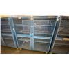 Image 1 : BLUE 2 DOOR METAL MESH 61"W X 25"D X 67"H HEAVY DUTY INDUSTRIAL TRANSPORT / STORAGE CART WITH CRANE