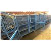 Image 2 : BLUE 2 DOOR METAL MESH 61"W X 25"D X 67"H HEAVY DUTY INDUSTRIAL TRANSPORT / STORAGE CART WITH CRANE