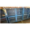 Image 3 : BLUE 2 DOOR METAL MESH 61"W X 25"D X 67"H HEAVY DUTY INDUSTRIAL TRANSPORT / STORAGE CART WITH CRANE