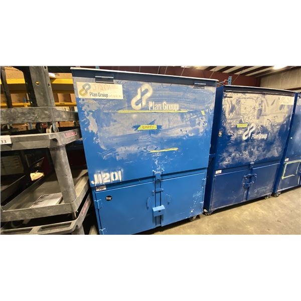 LARGE METAL MOBILE ILLUMINATED CONTRACTORS DRAFTING WORKSTATION