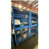 Image 1 : BLUE 2 DOOR METAL MESH 61"W X 25"D X 67"H HEAVY DUTY INDUSTRIAL TRANSPORT / STORAGE CART WITH CRANE