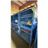 Image 2 : BLUE 2 DOOR METAL MESH 61"W X 25"D X 67"H HEAVY DUTY INDUSTRIAL TRANSPORT / STORAGE CART WITH CRANE