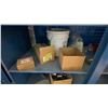 Image 4 : BLUE 2 DOOR METAL MESH 61"W X 25"D X 67"H HEAVY DUTY INDUSTRIAL TRANSPORT / STORAGE CART WITH CRANE