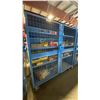 Image 1 : BLUE 2 DOOR METAL MESH 61"W X 25"D X 67"H HEAVY DUTY INDUSTRIAL TRANSPORT / STORAGE CART WITH CRANE