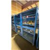 Image 2 : BLUE 2 DOOR METAL MESH 61"W X 25"D X 67"H HEAVY DUTY INDUSTRIAL TRANSPORT / STORAGE CART WITH CRANE