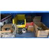 Image 5 : BLUE 2 DOOR METAL MESH 61"W X 25"D X 67"H HEAVY DUTY INDUSTRIAL TRANSPORT / STORAGE CART WITH CRANE