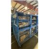 Image 1 : BLUE 2 DOOR METAL MESH 61"W X 25"D X 67"H HEAVY DUTY INDUSTRIAL TRANSPORT / STORAGE CART WITH CRANE