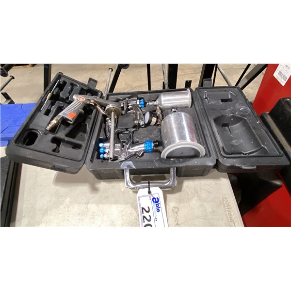 DEVILBISS STARTINGLINE HVLP GRAVITY SPRAY GUN KIT IN HARD TRANSPORT CASE *MISSING PIECES* &