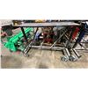 Image 1 : BLACK METAL 60"L X 25"W X 44"H MOBILE INDUSTRIAL MULTI WIRE CART
