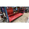 Image 2 : RED ULINE 72"L X 36"W X 10"H METAL MOBILE INDUSTRIAL FLAT PRODUCT CART WITH REMOVABLE HANDLE