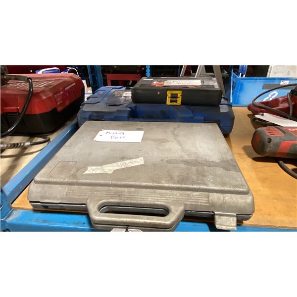 3 ASSORTED INDUSTRIAL SOCKET SETS IN HARD TRANSPORT CASES *MISSING PIECES*