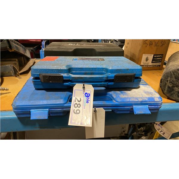 SQUARE HEAD STYLE STRUT SPRING COMPRESSOR, & 2 PCS SPRING PLIERS SET IN HARD TRANSPORT CASES