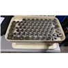 Image 3 : PLASTIC TRANSPORT BIN OF SOLID METAL COMMERCIAL PILL PRESS DIES / PUNCHES WITH LID