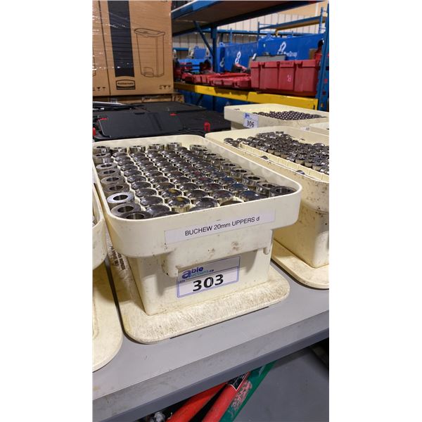 PLASTIC TRANSPORT BIN OF SOLID METAL COMMERCIAL PILL PRESS DIES / PUNCHES WITH LID