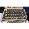 Image 2 : PLASTIC TRANSPORT BIN OF SOLID METAL COMMERCIAL PILL PRESS DIES / PUNCHES WITH LID