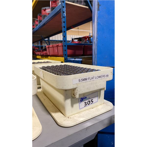 PLASTIC TRANSPORT BIN OF SOLID METAL COMMERCIAL PILL PRESS DIES / PUNCHES WITH LID